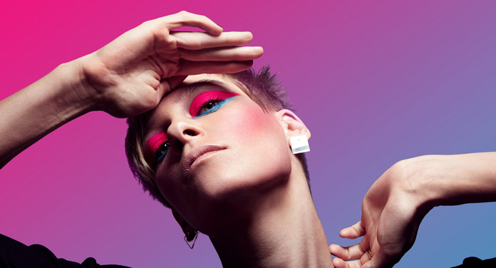 Make-up in Neon-Farben