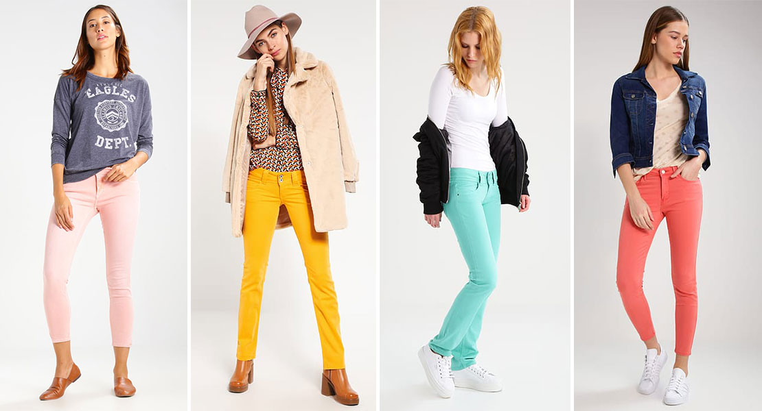Bunte Jeans Lassig Gestylt