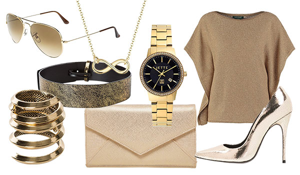 go-for-gold Mit einem goldfarbenen It-Piece wird jedes Outfit zum Highlight.