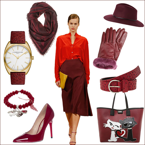 Winter-Trendfarbe marsala rot