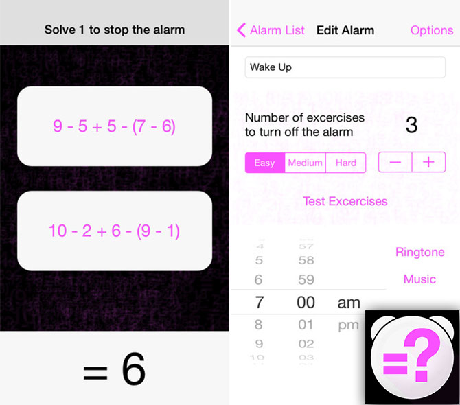 Mathe Alarm Clock