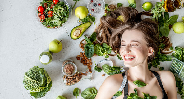 Haut straffen durch Ernährung