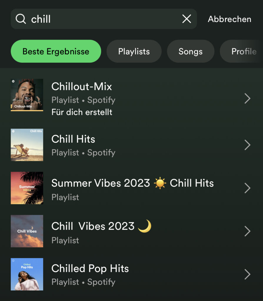 Playlists nach Stimmung abspielen