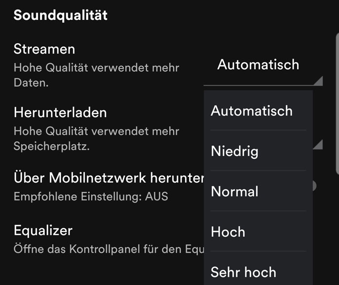 Spotify Soundqualität