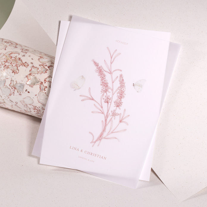 Hochzeitseinladungen mit Transparentpapier
