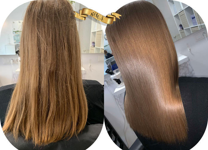 Keratin Glättung vorher - nachher