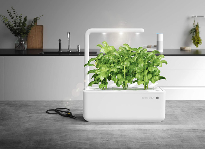 Emsa M5261700 Click & Grow Smart Garden 3 Indoor-Garten, passend für 3 Kräuterkapseln, weiß