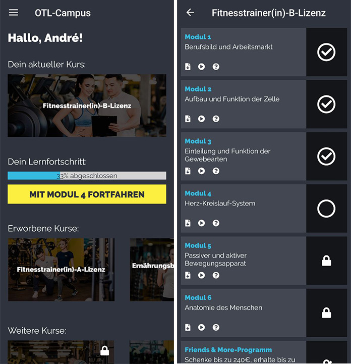 Online Trainer Lizenz OTL Campus App