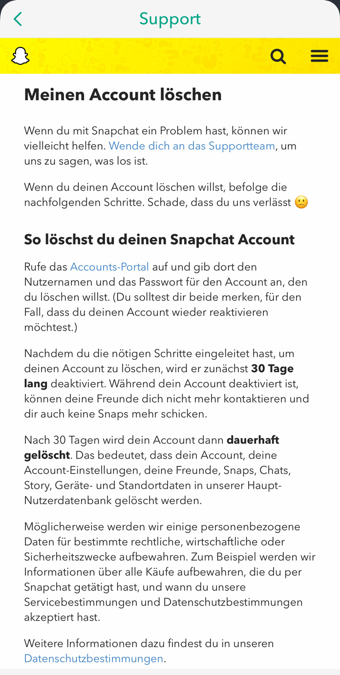 Meinen Account löschen