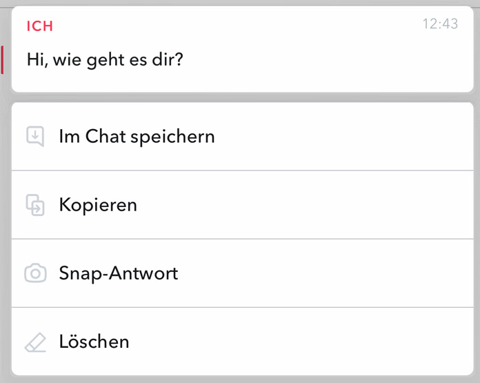 Snapchat Chat Nachricht löschen