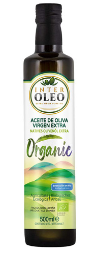 Interoleo - Natives Olivenöl Extra. Frühernte. Picual sortenrein. Kaltgepresst. Glasflasche 500 ml (Bio)