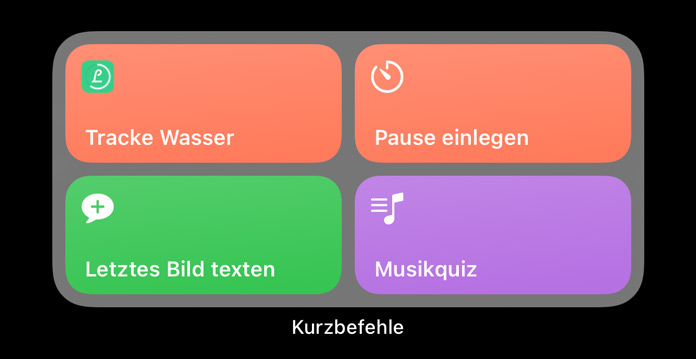 Kurzbefehle Widget