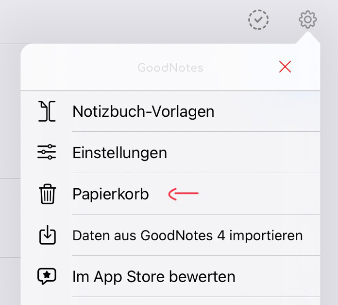 Gelöschte GoodNotes Dokumente wiederherstellen