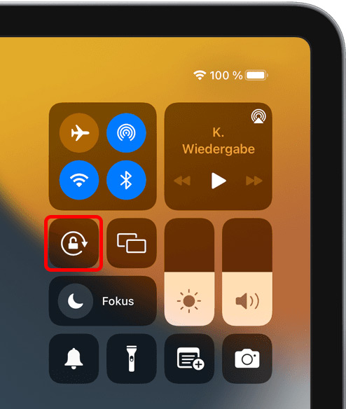 iPad drehen sperren