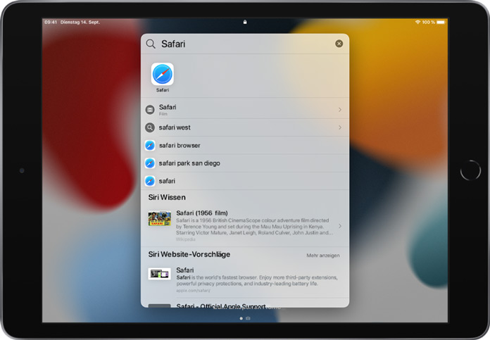iPad Suchfunktion