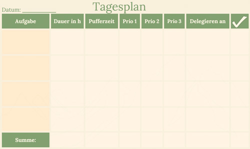 ALPEN-Methode Vorlage PDF