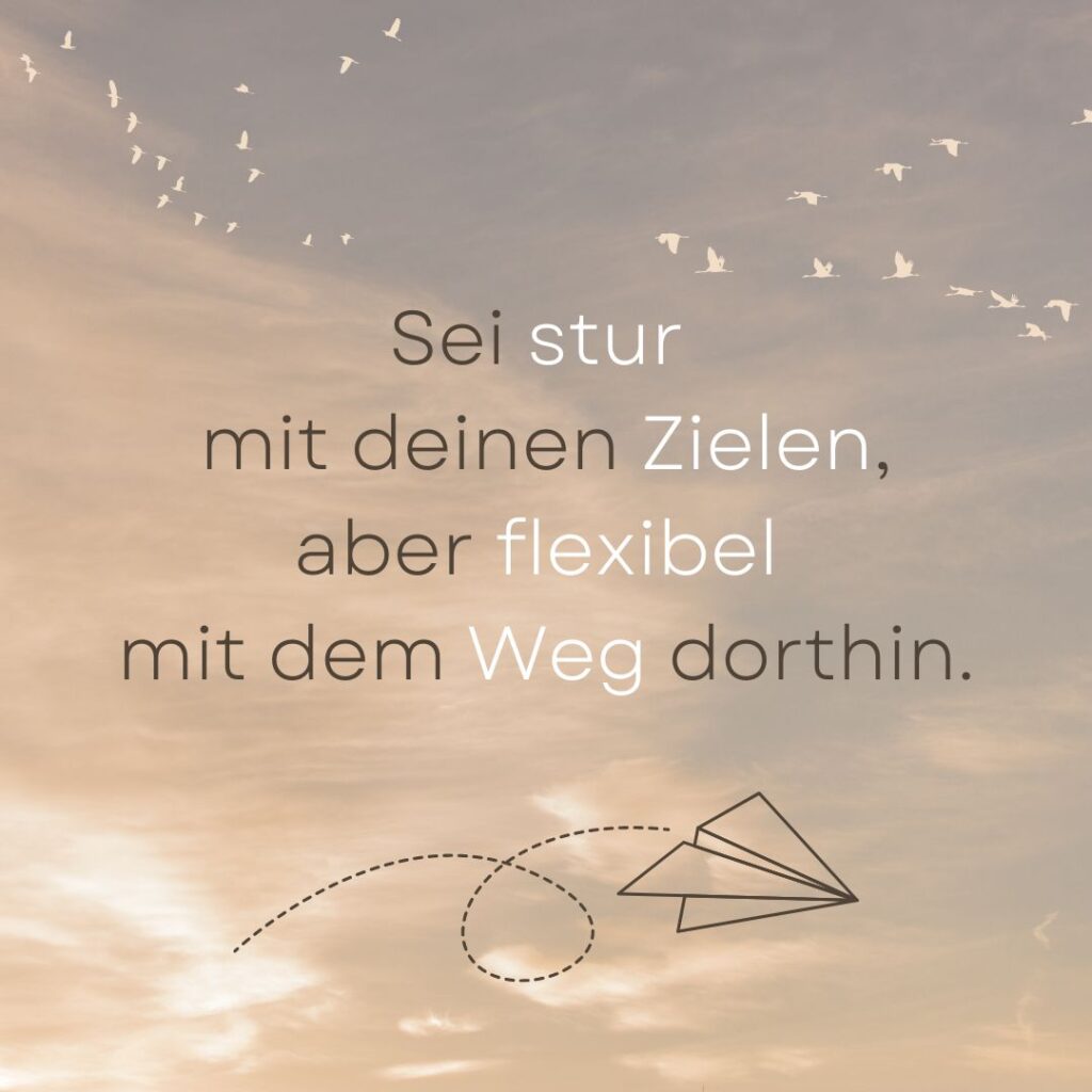 Sei stur mit deinen Zielen, aber flexibel mit dem Weg dorthin.