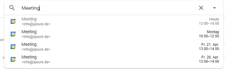 Suchen im Kalender