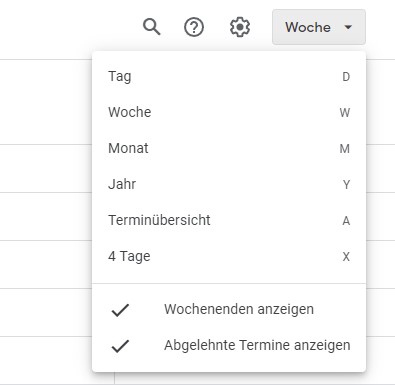 Wochen- und Monatsansicht