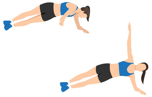 Side Planks mit zusätzlichem Reach