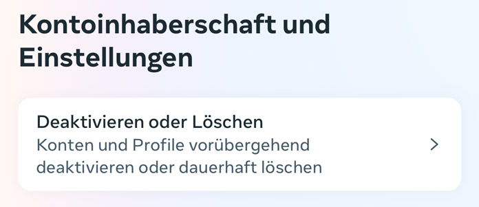 Deaktivieren oder Löschen