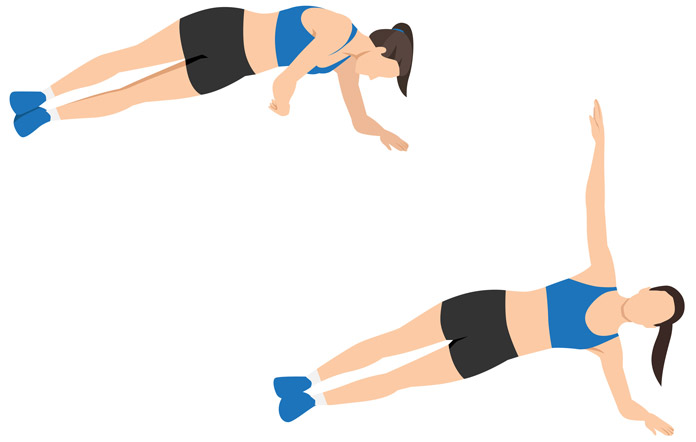 Side Planks mit Rotation