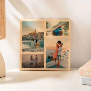 Personalisierbares Foto Holzbild mit 4 Fotos