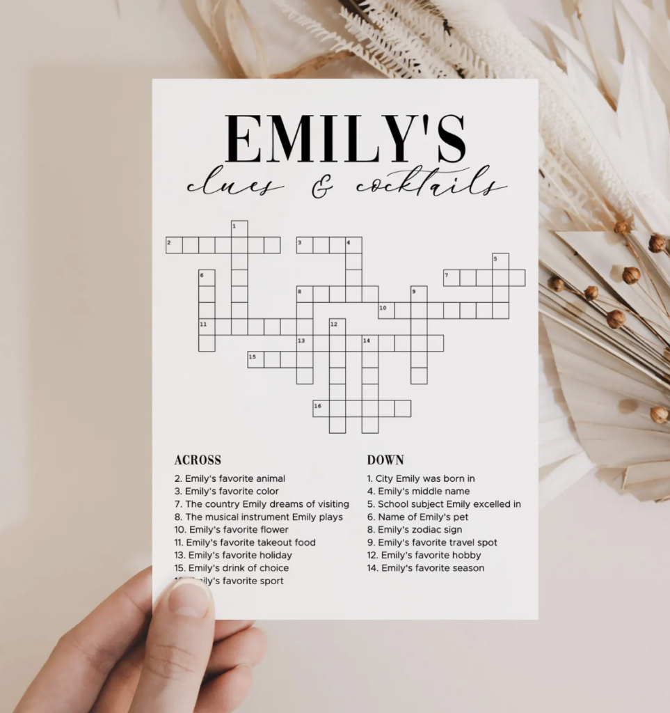 individuelles kreuzworträtsel