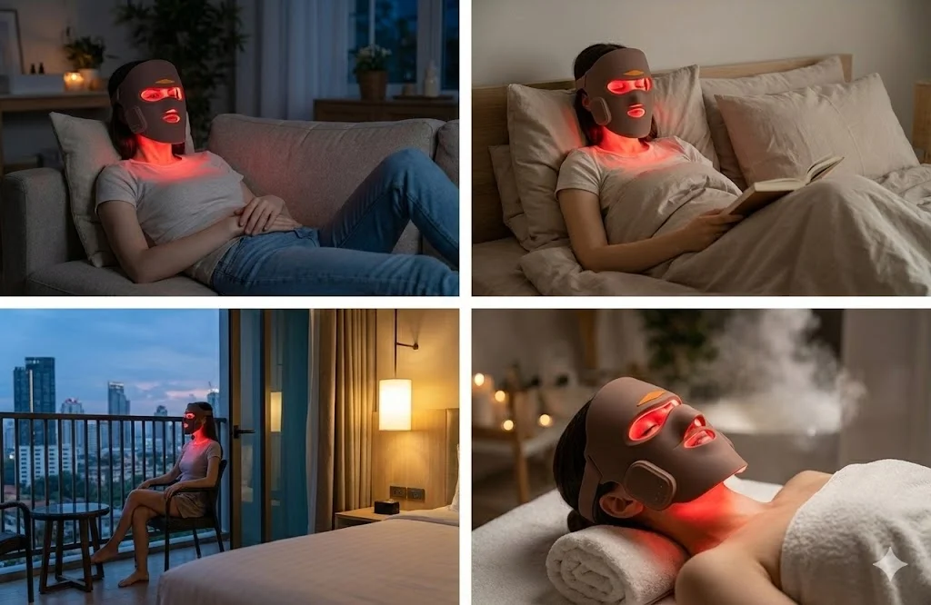 COLORDIAMONDS 360 LED Light Therapy Mask - LED Gesichtsmaske Anwendung zuhause