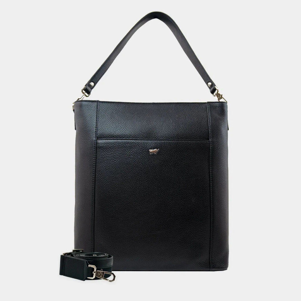 Leder Tote Bag in Schwarz