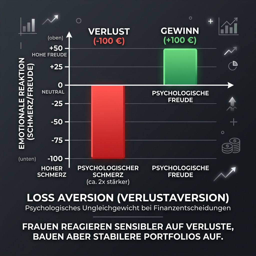 Loss Aversion (Verlustaversion): Unser Gehirn empfindet Verluste emotional doppelt so stark wie gleich hohe Gewinne. 