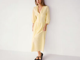 Dame in gelbem Sommerkleid - Sommer Outfits für Damen