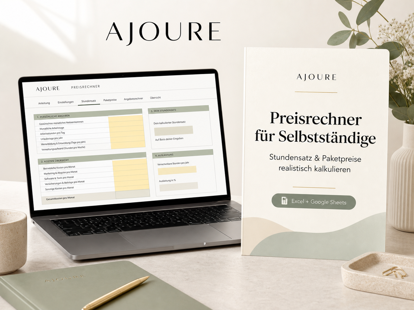 AJOURE´ Preisrechner für Selbstständige