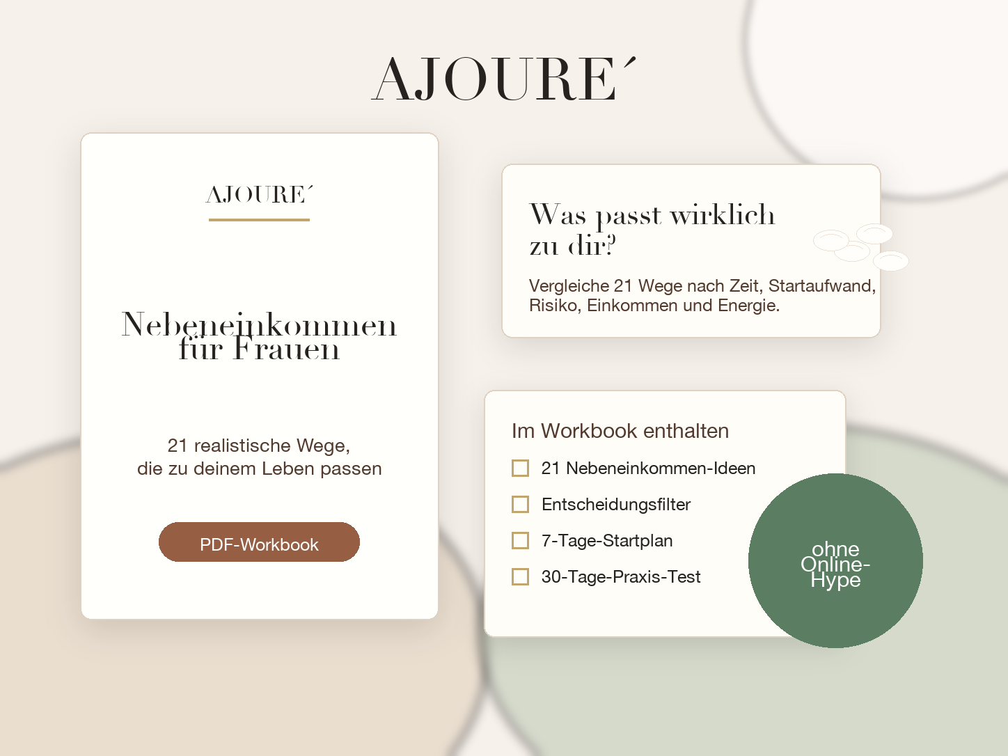 Nebeneinkommen für Frauen 1 AJOURE´ Nebeneinkommen für Frauen Workbook