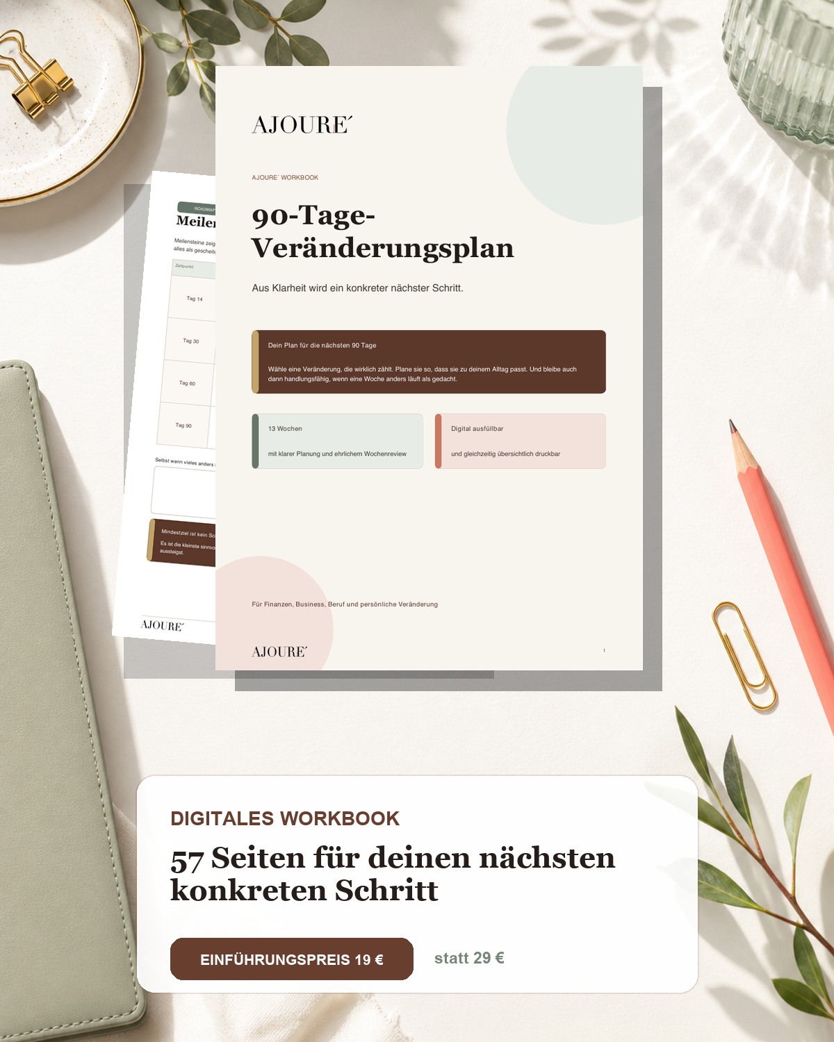 AJOURE´ 90-Tage-Veränderungsplan 1 AJOURE´ 90-Tage-Veränderungsplan als digital ausfüllbares Workbook