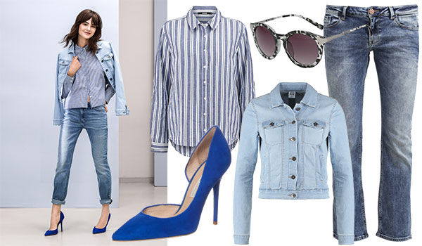 Blaue Pumps Casual Look