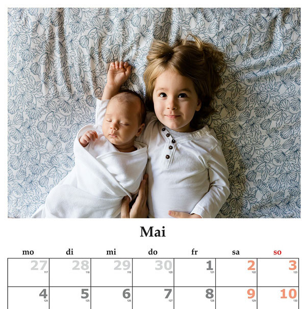 selbst gebastelter Kalender Muttertag